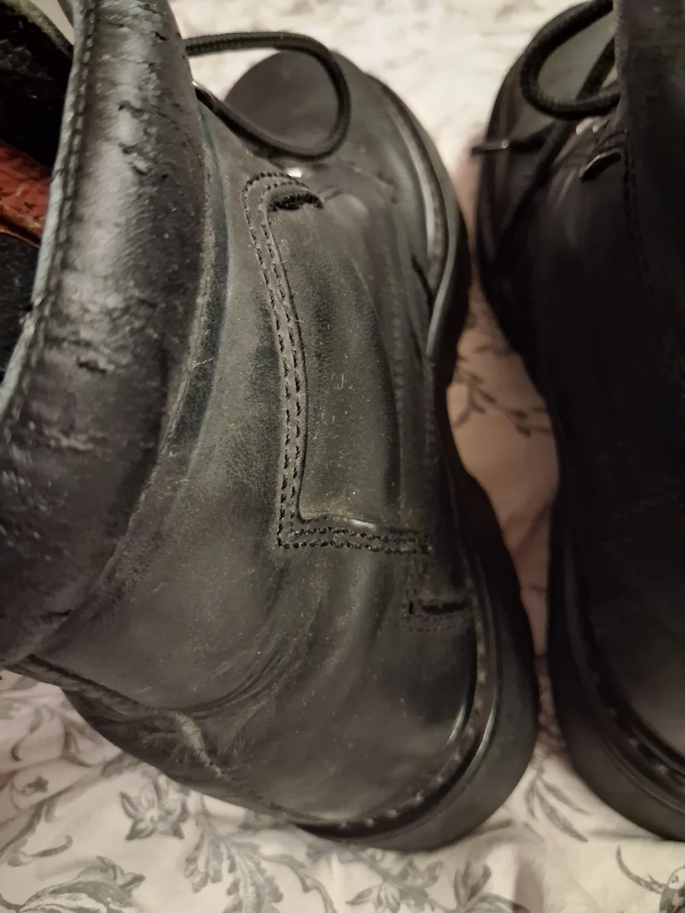 Harley-Davidson Black Leather Ankle Boots with Logo